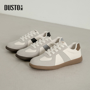 大东德训鞋男鞋2025秋季新款简约平底低跟系带拼色Q7701