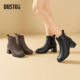 大东时装 粗跟高跟侧拉链圆头饰扣D3825 新款 靴女鞋 2025年冬季