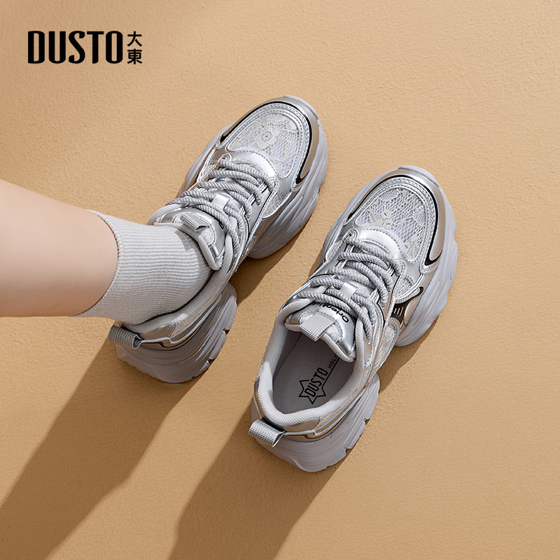 大东dd厚底老爹鞋女款2025新款秋季网面小白鞋休闲轻便运动鞋女鞋