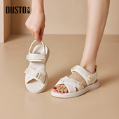 女鞋 2025夏季 新款 大东运动凉鞋 休闲简约平底低跟魔术贴沙滩鞋 1455