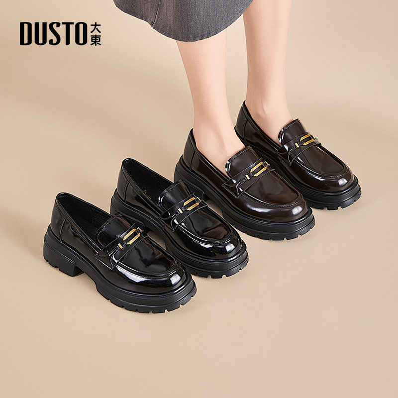 大东乐福鞋女鞋2026春季新款简约平底中跟套脚饰扣Q0177,女鞋,乐福鞋（豆豆鞋）,淘宝优惠券,粉丝福利购,淘宝优惠卷