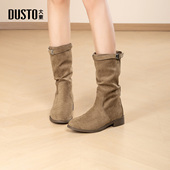 女靴废土风短靴西部牛仔靴子女 时尚 大东dd堆堆靴女2025年冬季 新款