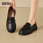 低跟黑色两穿小皮鞋 大东乐福鞋 1236 新款 简约圆头爆款 女鞋 2026春季