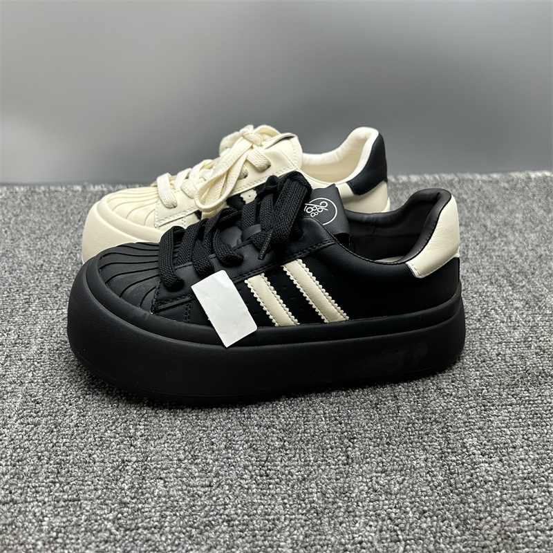 小白鞋时尚厚底真皮百搭