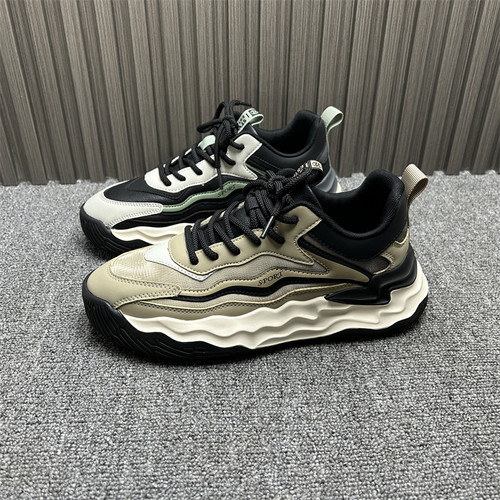 品牌撤柜男士运动鞋2024年新款真皮网布轻便潮流休闲轻便老爹鞋男