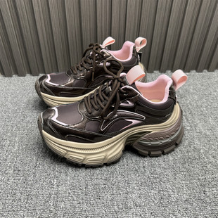 35码处理小个子6厘米厚底老爹鞋女复古增高时尚潮流休闲运动鞋潮