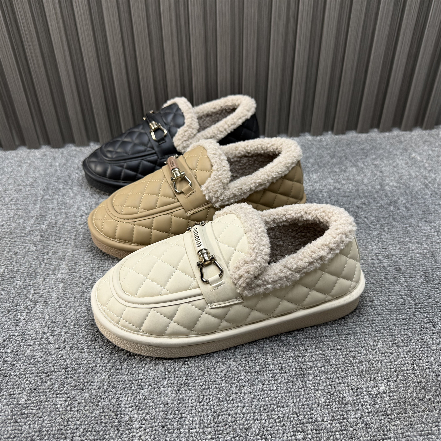 加绒保暖懒人一脚蹬韩版棉鞋子