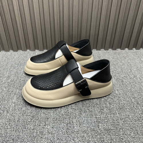 真皮软底两穿镂空透气懒人洞洞鞋