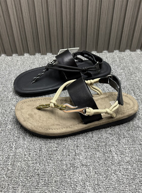 露趾罗马绑带夹趾凉拖鞋女