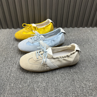 玛丽珍单鞋 2025年秋季 内增高法式 时尚 新款 真皮绸缎软底芭蕾德训鞋