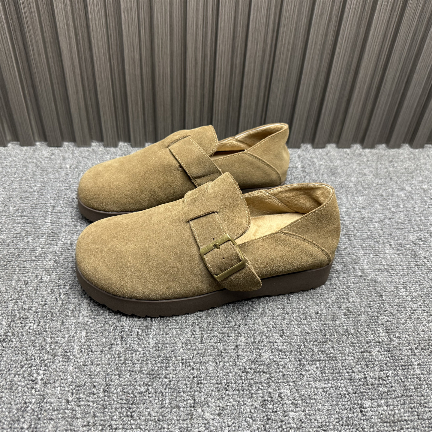 真皮加绒勃肯鞋全包时尚百搭棉鞋