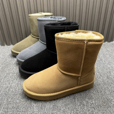 加绒加厚保暖真皮雪地靴