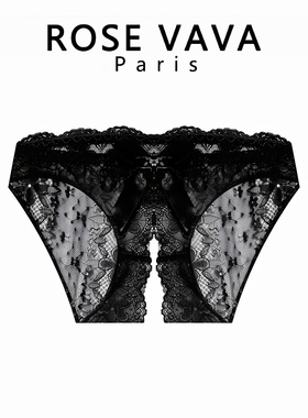 ROSE VAVA 性感蕾丝内裤女薄款纯欲风低腰镂空透明三角裤