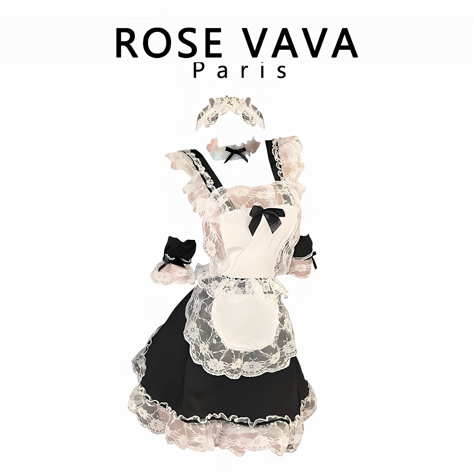 ROSE VAVA独宠主人日系女佣睡裙半透性感纯欲制服套装女仆