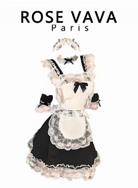 ROSE VAVA独宠主人日系女佣睡裙半透性感纯欲制服套装女仆