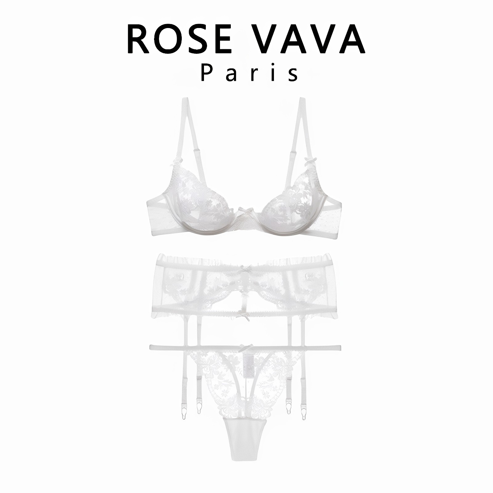 ROSE VAVA性感法式内衣透视蕾丝大胸显小防下垂女士文胸套装,女士内衣/男士内衣/家居服,女丁字裤,淘宝优惠券,粉丝福利购,淘宝优惠卷