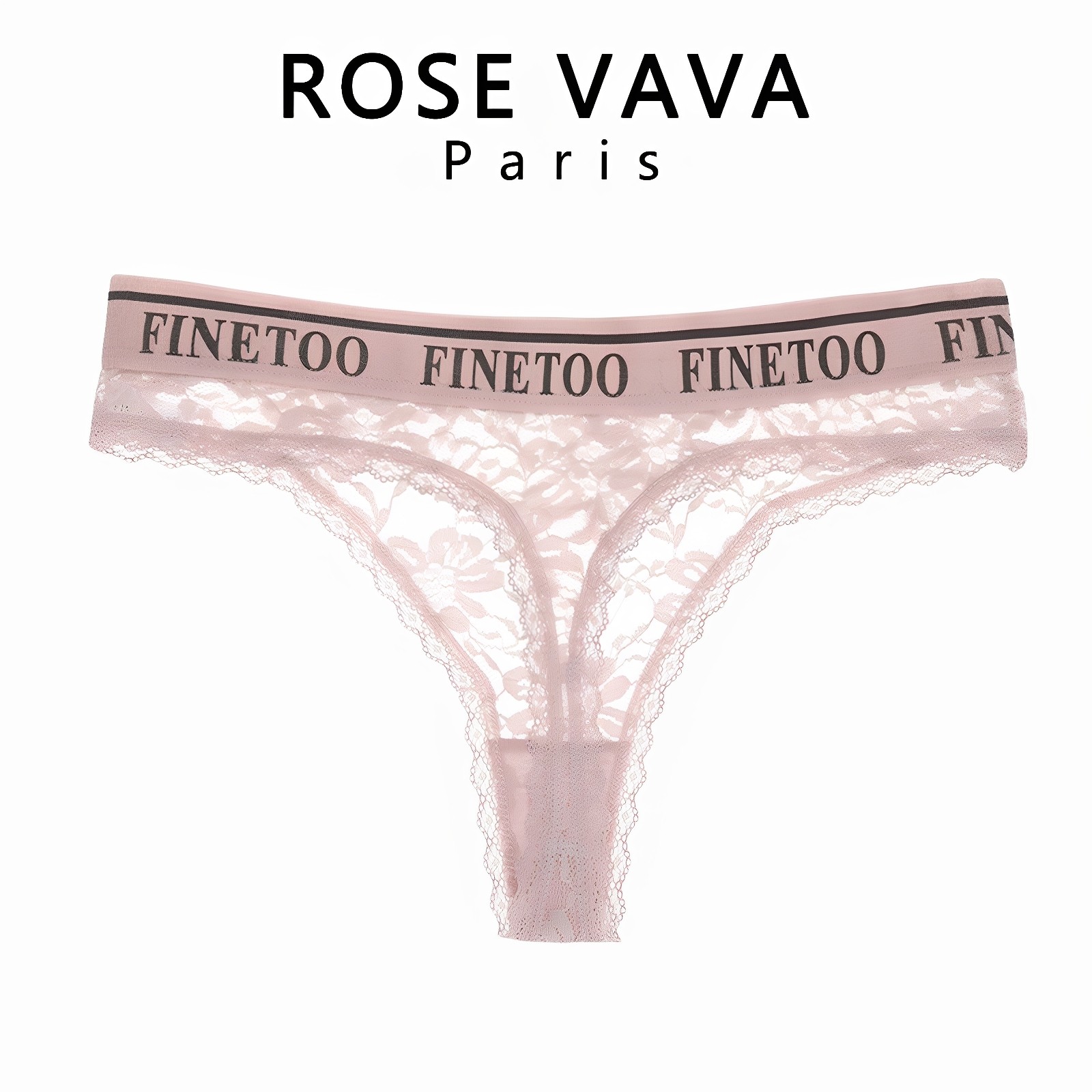 ROSE VAVA字母蝴蝶印花性感女字母腰边透气网纱花纹运动无痕勒