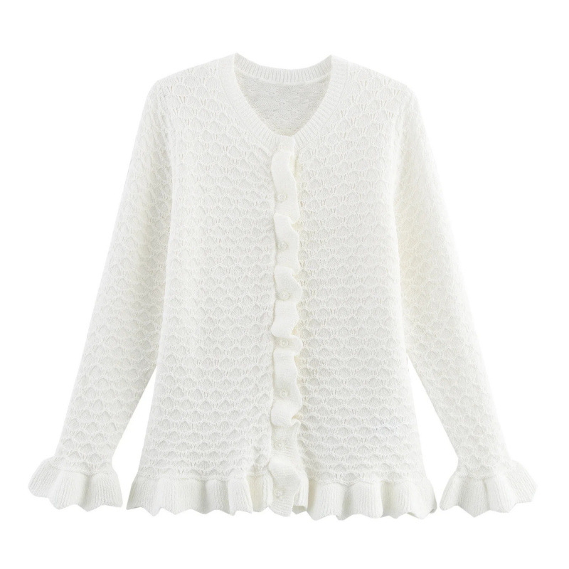 跨境欧美速卖通爆款镂空花边针织开衫