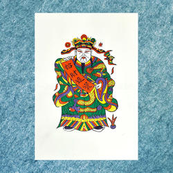 传统开封朱仙镇木版年画财神爷手工年画春节贴画招财进宝中国风
