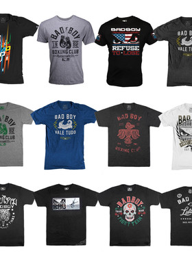 BAD BOY坏小子 正品男棉质运动休闲t恤短袖上衣训练健身上衣