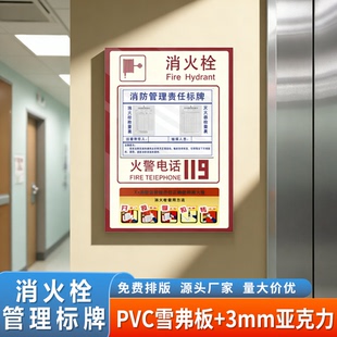 消火栓管理责任标识标牌消防栓贴纸火警电话消防标牌消防栓柜墙贴