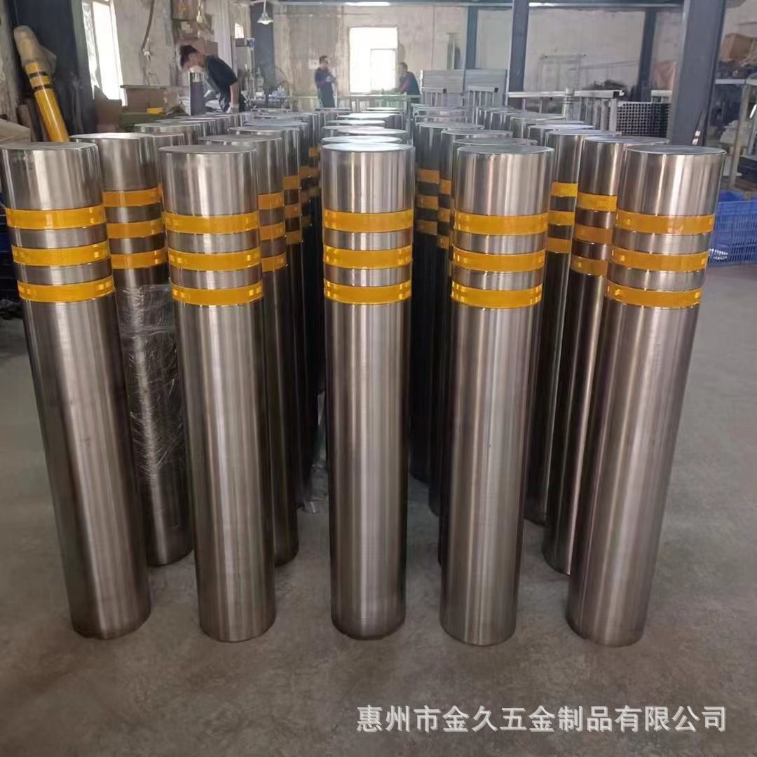 厂家直销预埋款304不锈钢凹槽警示柱停车场止车桩公园道口防撞柱