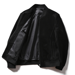 青年黑色短款 帅气机车防风绵羊皮皮衣春秋季 真皮外套 时尚 高端男士