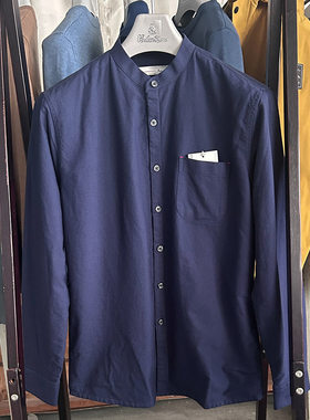 断码清货只有170~加绒加厚中华立领男士棉质长袖衬衫冬季打底衬衣