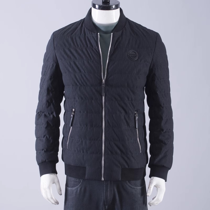 男士短款棒球领羽绒服鸭绒冬外套