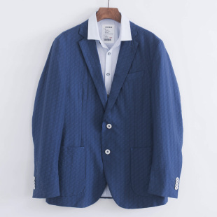 都市单西装 小西装 春秋季 单排扣开衩便服便西男装 薄款 BMSK提花时尚