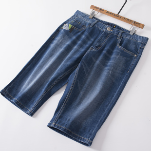 五分裤 男士 夏季 中裤 品牌蓝色牛仔裤 子短裤 断码 薄款 只有35
