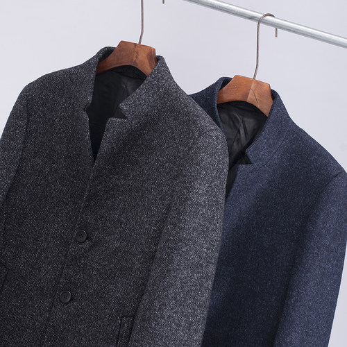 男呢子风衣秋冬大衣休闲中长毛呢