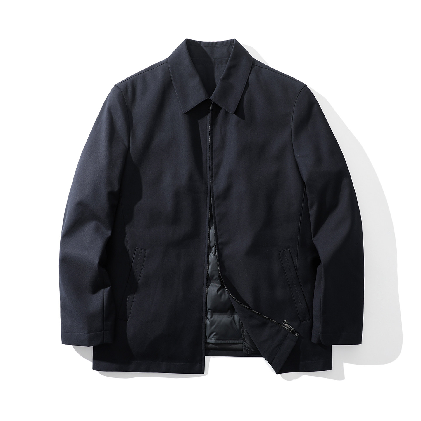 冬季爸爸装鹅绒服~内胆可脱卸~中年商务翻领羽绒服冬装保暖外套厚