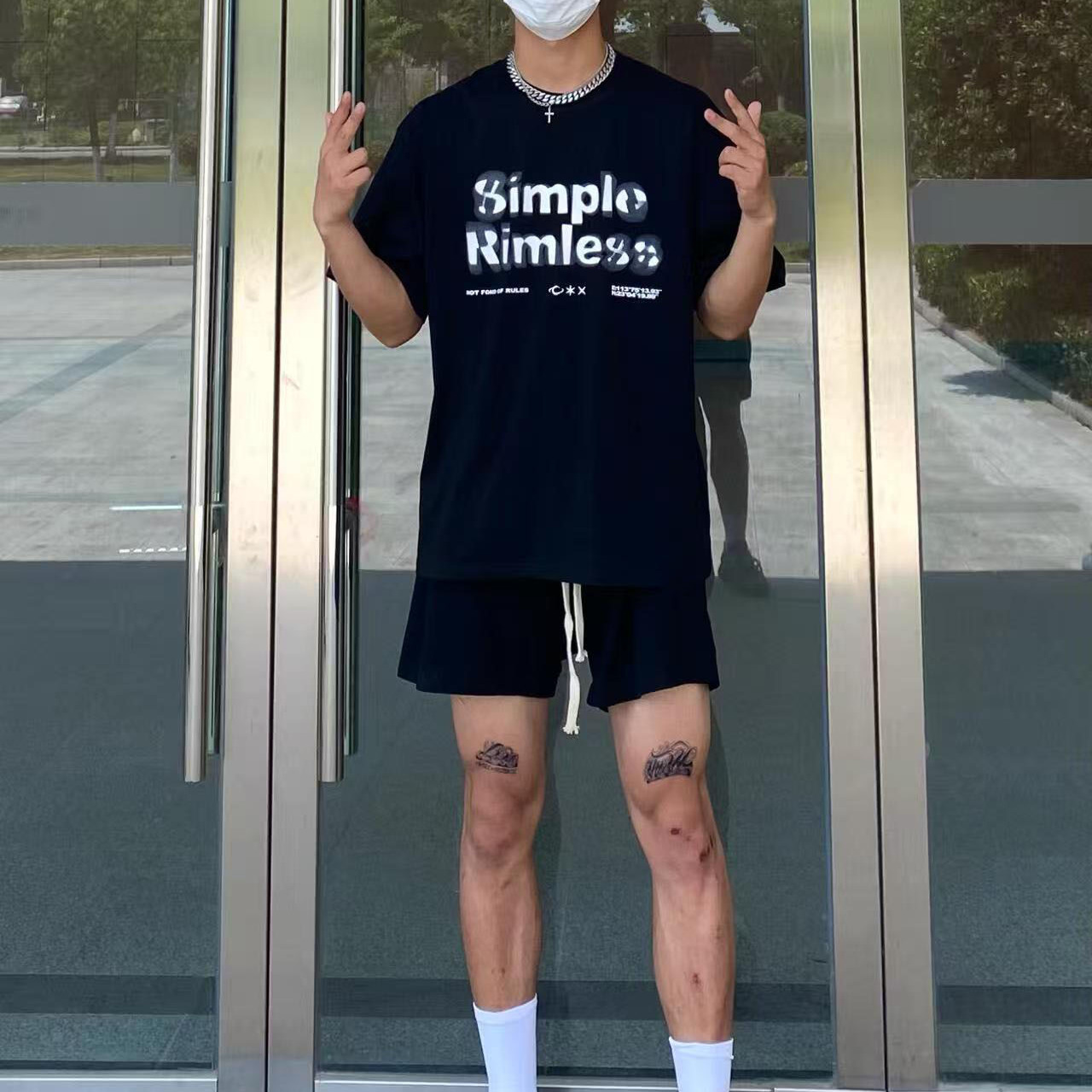 美式短裤男夏季宽松四分不过膝运动裤毛圈棉质跑步训练休闲篮球裤