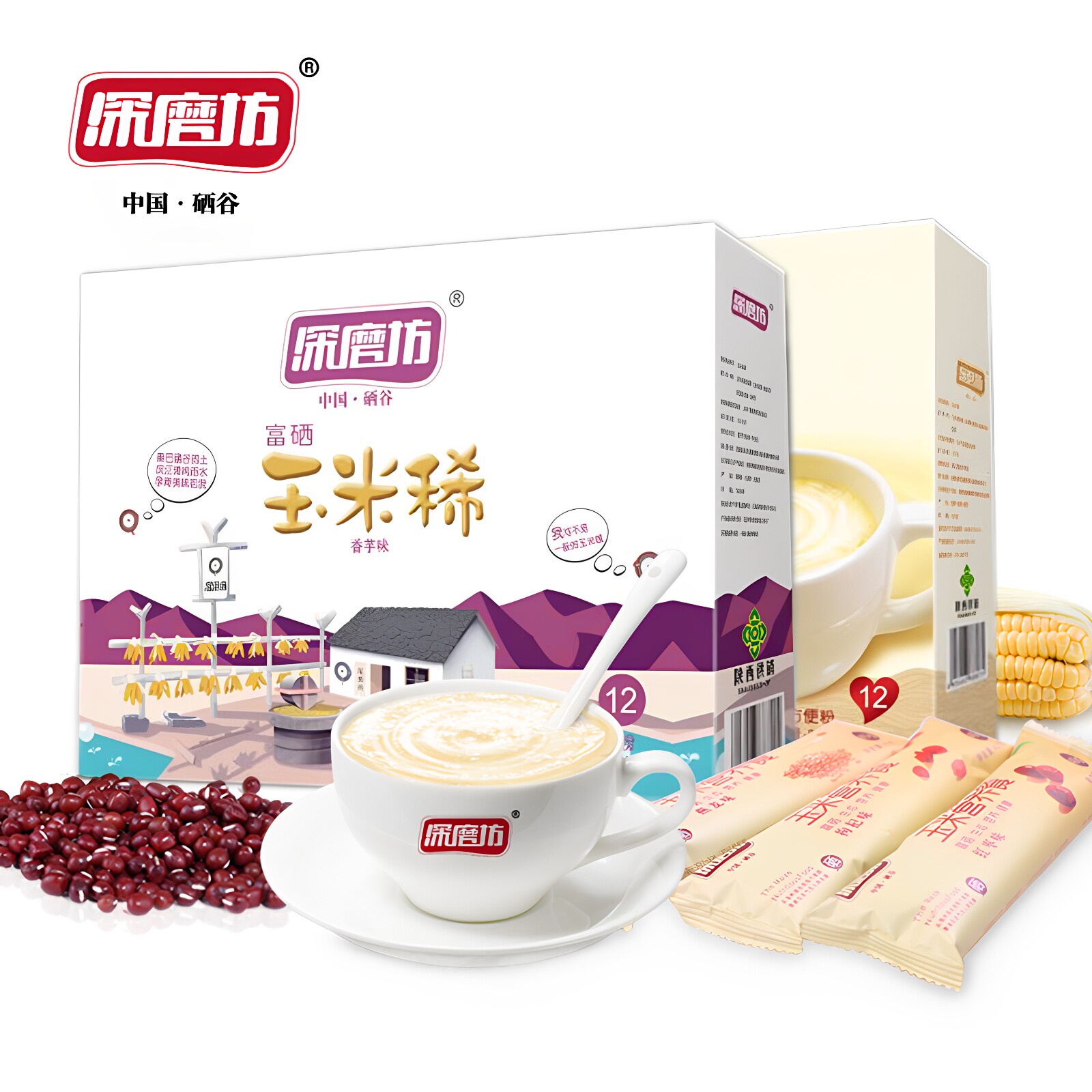 深磨坊富硒玉米稀432g/盒 早餐食品 营养五谷杂粮冲饮即食代餐
