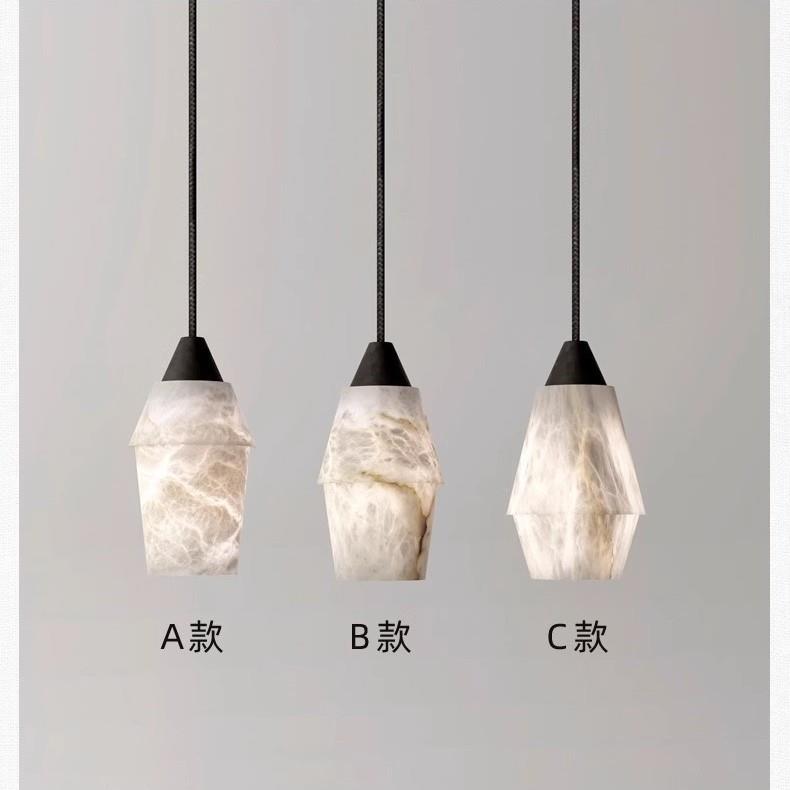 新中式西班牙进口天然餐厅吧台电视机背景墙卧室床头单头云石吊灯