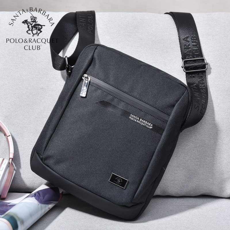 圣大保罗POLO单肩包男斜挎包帆布运动小男包牛津布背包斜肩轻便包
