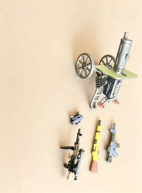 二战士兵步枪上色配件小颗粒网红儿童积木玩具兼容乐高武器军人炮