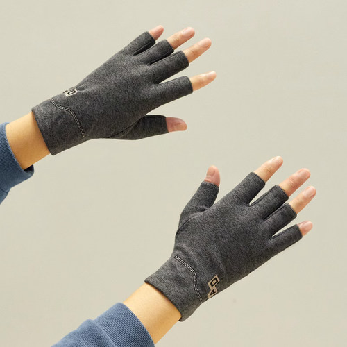 秋冬季韩版学生写字工作半指手套