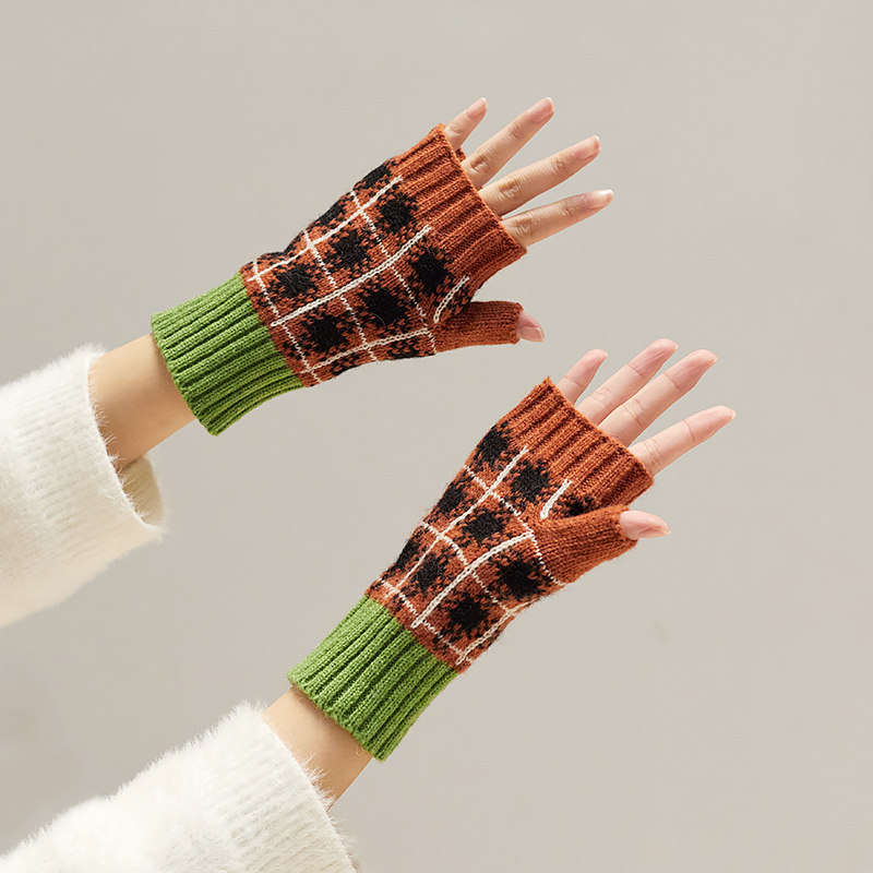 圣诞韩版手套女可爱露指针织毛线保暖防寒学生写字半指手套秋冬季,服饰配件/皮带/帽子/围巾,手套,淘宝优惠券,粉丝福利购,淘宝优惠卷