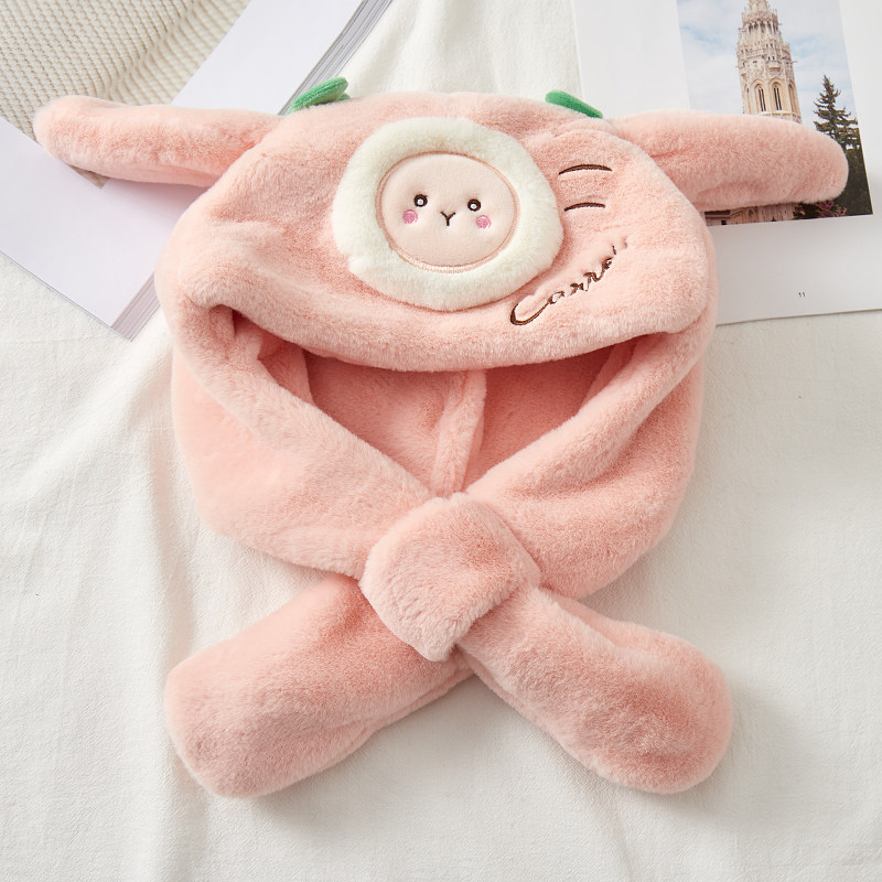 超萌水果色儿童帽子围巾一体秋冬季宝宝可爱加厚加绒护耳保暖毛绒,童装/婴儿装/亲子装,多件套 帽子、围巾、手套等组合,淘宝优惠券,粉丝福利购,淘宝优惠卷