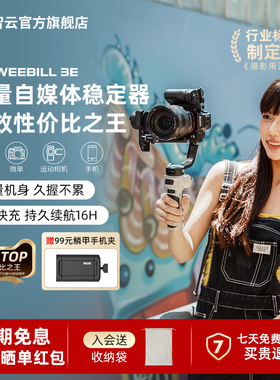 智云 写趣WEEBILL 3E 智云相机稳定器 手持云台WB3E微单单反专业拍摄防抖运动相机卡片机跟拍神器微毕3E