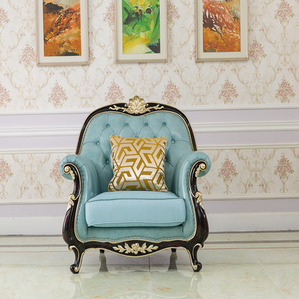 欧式经典沙发真皮单人休闲椅客厅组合13黑檀颜色贵族卧室床老虎椅
