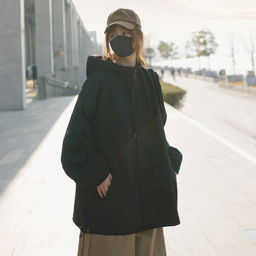 盐系日系机能风春秋薄外套女宽松bf中性工装夹克街头帅气酷潮炸街 - 封面