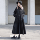 收腰大摆衬衫 黑色宽松长袖 连衣裙长裙女春秋长款 裙遮肉显瘦娃娃裙
