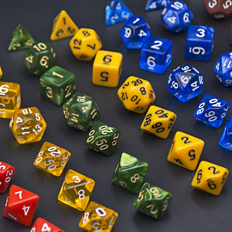 多面骰子游戏玩具coc跑团dnd20面筛子儿童数字色子塞子教具色子粒