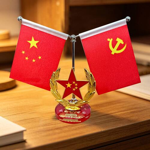 家里家居风水红旗摆件家用办公室会议室汽车桌面红旗摆件爱国高端