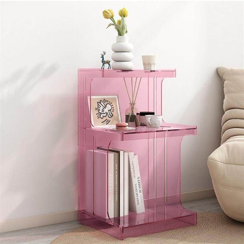 北欧简约轻奢亚克力边几沙发侧边柜小型可移动卧室床头柜茶几