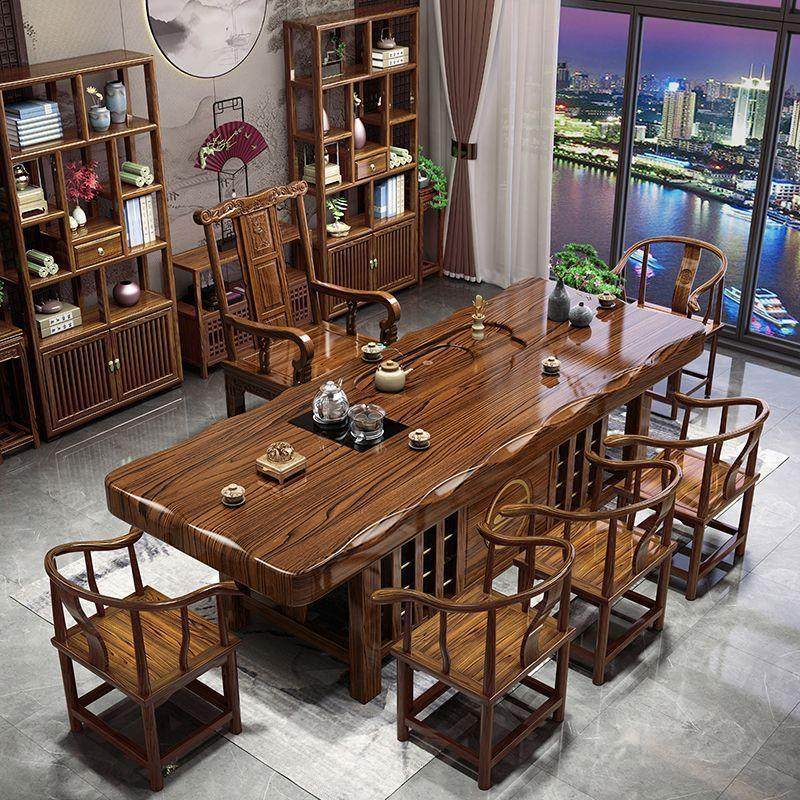 高档实木大板茶桌椅组合家用茶台茶桌一体一整套办公室茶几泡茶,住宅家具,茶几,淘宝优惠券,粉丝福利购,淘宝优惠卷
