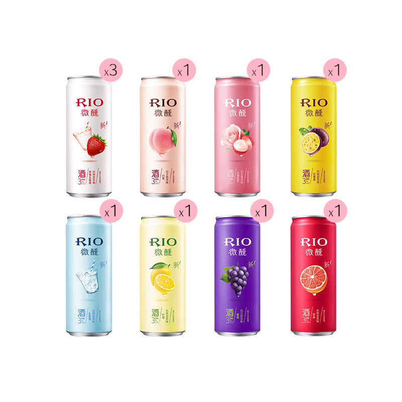 RIO锐澳微醺荔枝味当红洋酒清爽气泡鸡尾酒低度果酒10罐饮料量贩